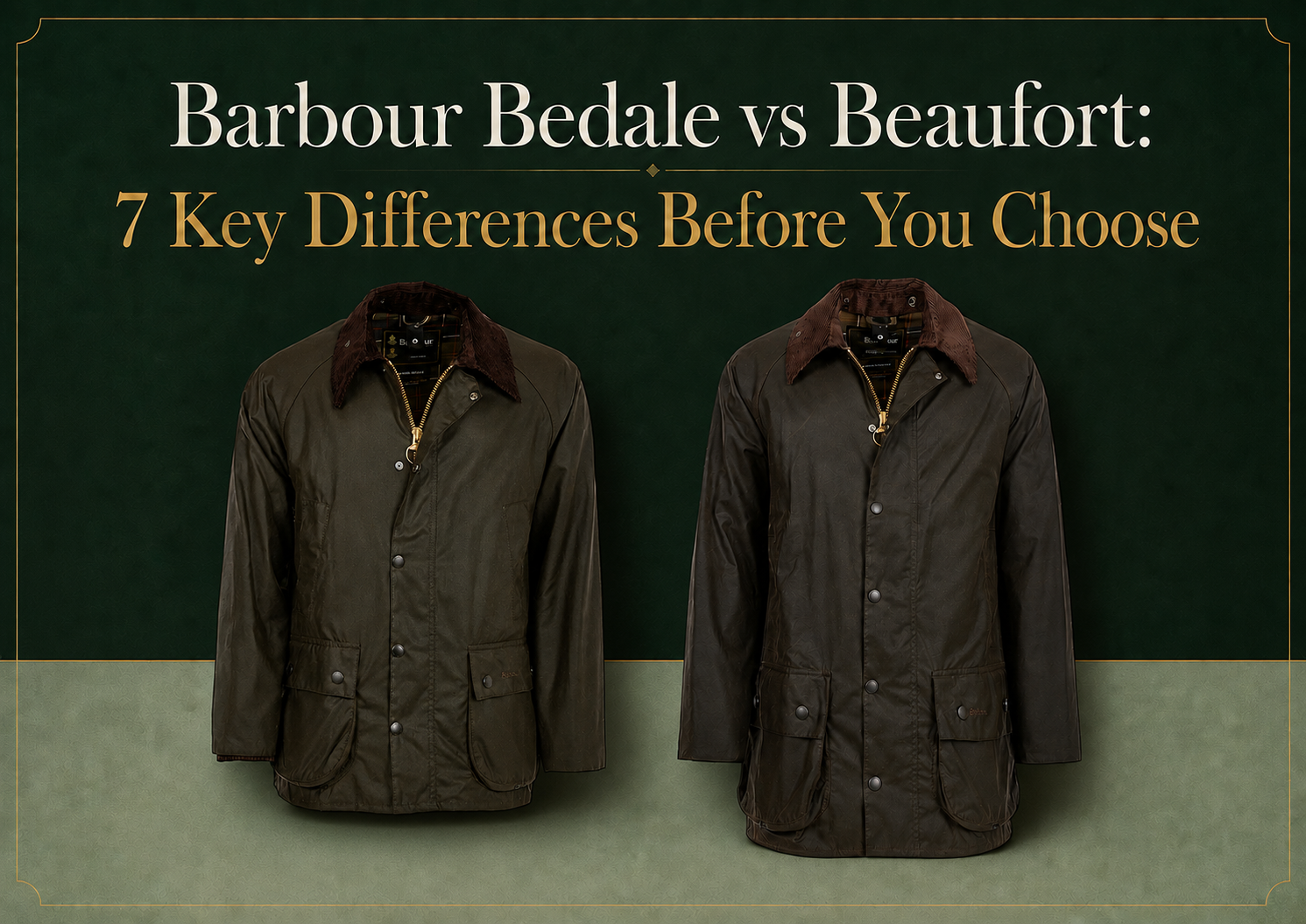 Barbour Bedale and Barbour Beaufort side by side