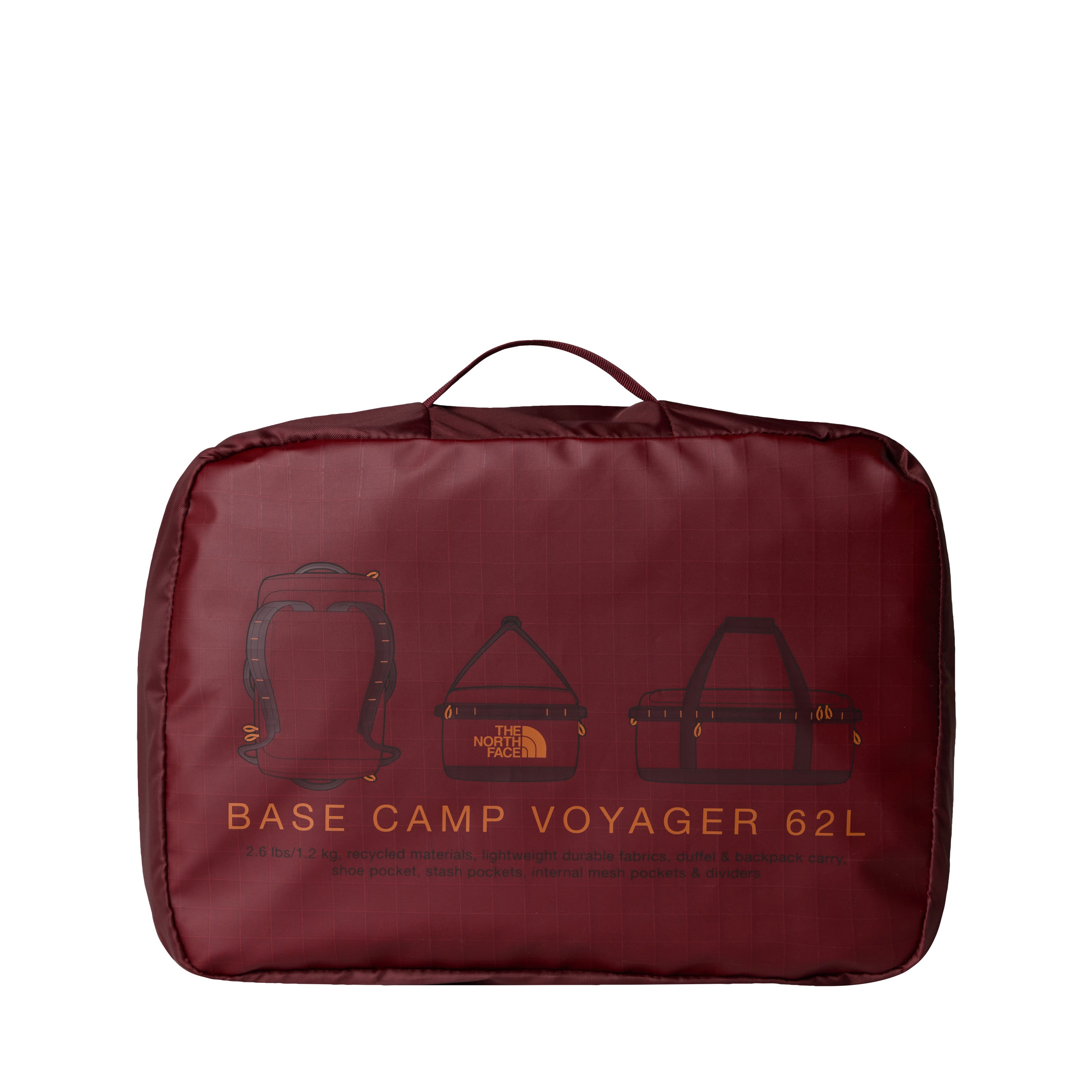 The North Face Base Camp VOYAGER Duffel 62L | Sumac-Iron Bronze