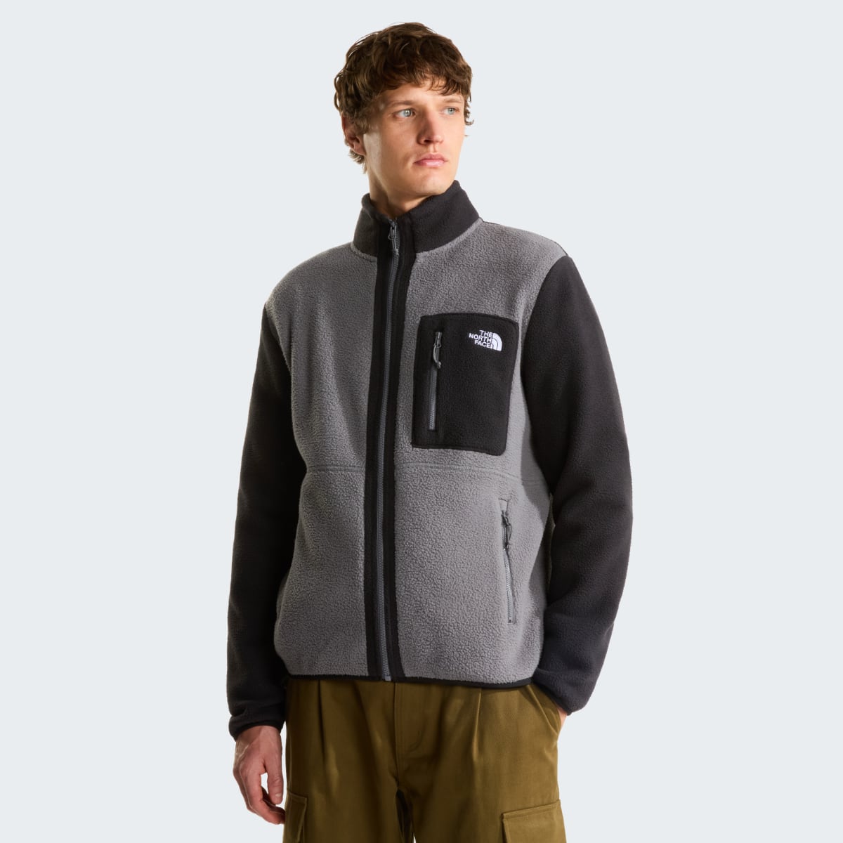 The North Face Yumiori Fleece Men's Jacket | Smoked Pearl-TNF Black
