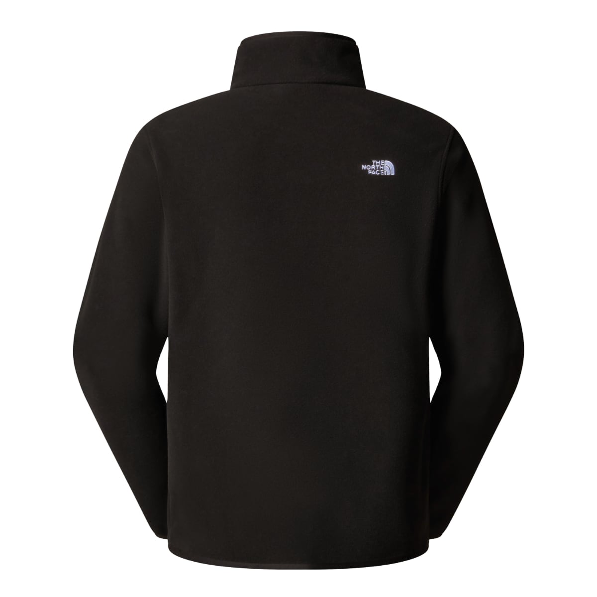 Back view of black The North Face Glacier 1/4 Zip fleece men's top with a small logo at the left chest
