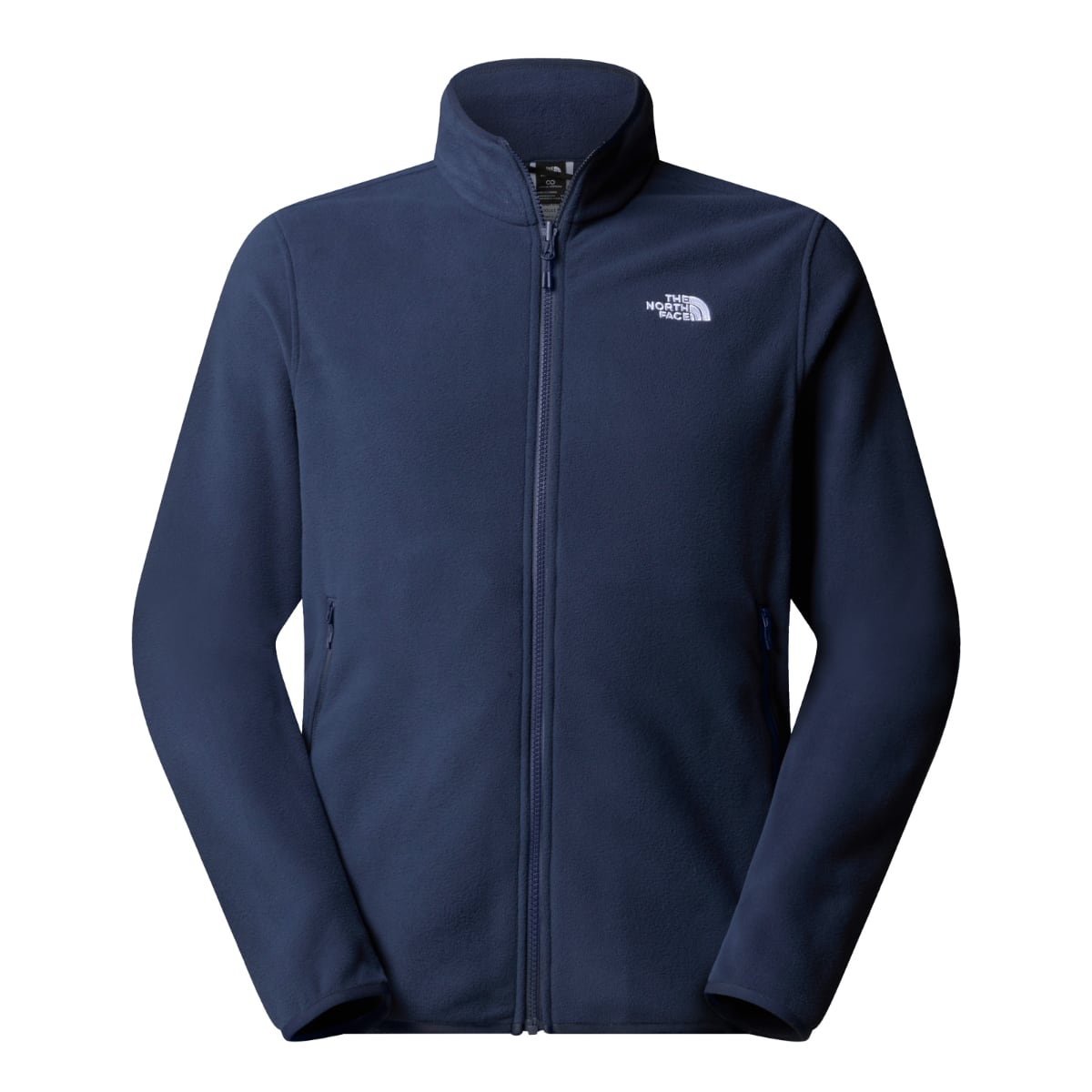 Navy The North Face Glacier fleece jacket for men with full zip and left chest logo