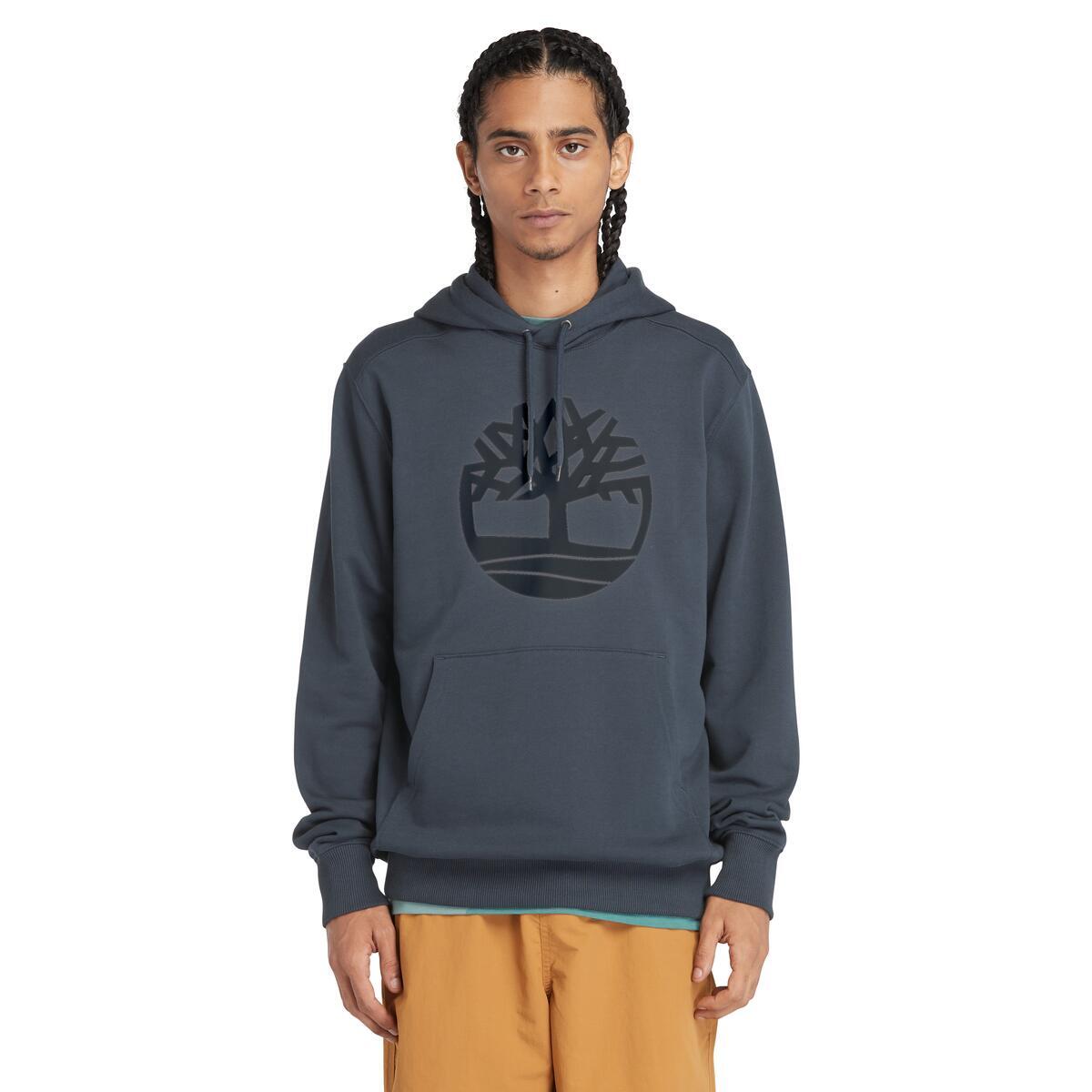 Timberland Tree Logo Hoodie Men's Top | Dark Denim