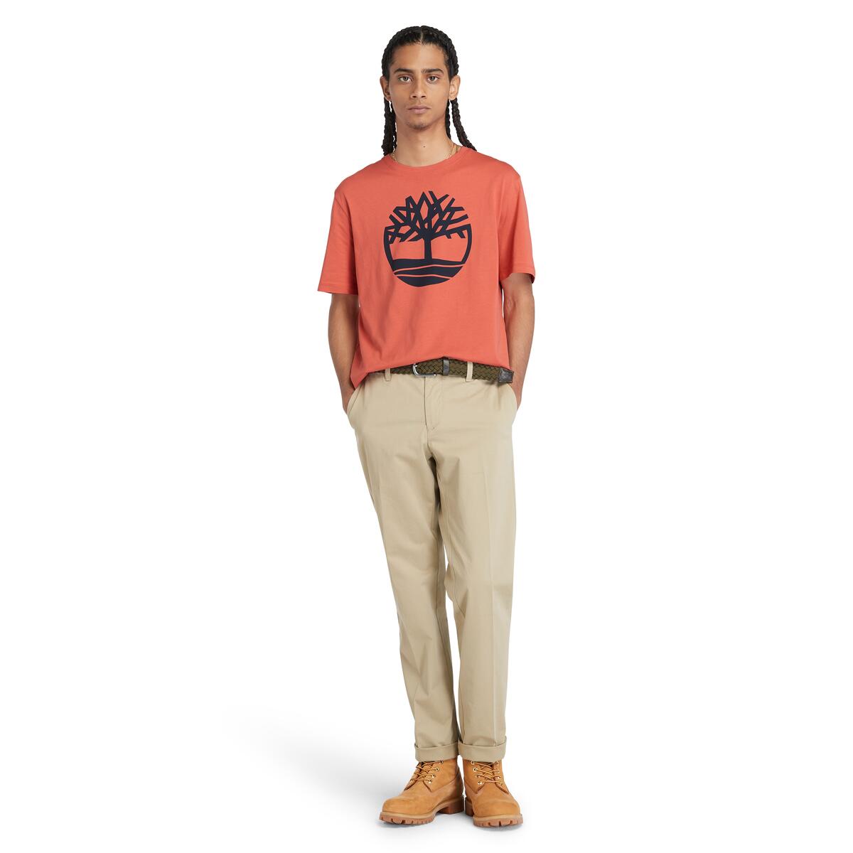 Timberland Kennebec River Tree Logo Men's T-Shirt | Orange