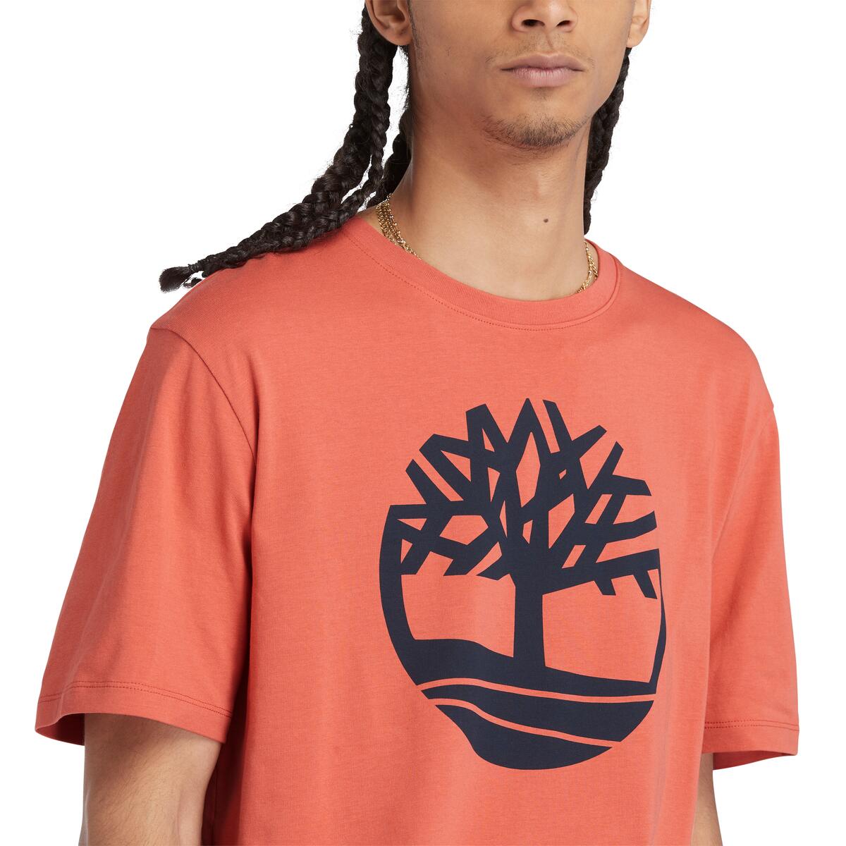 Timberland Kennebec River Tree Logo Men's T-Shirt | Orange