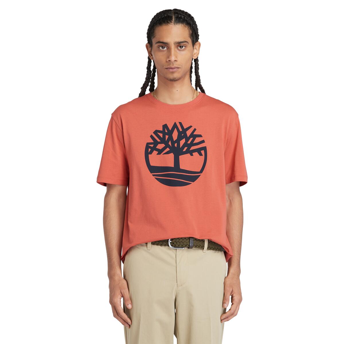 Timberland Kennebec River Tree Logo Men's T-Shirt | Orange