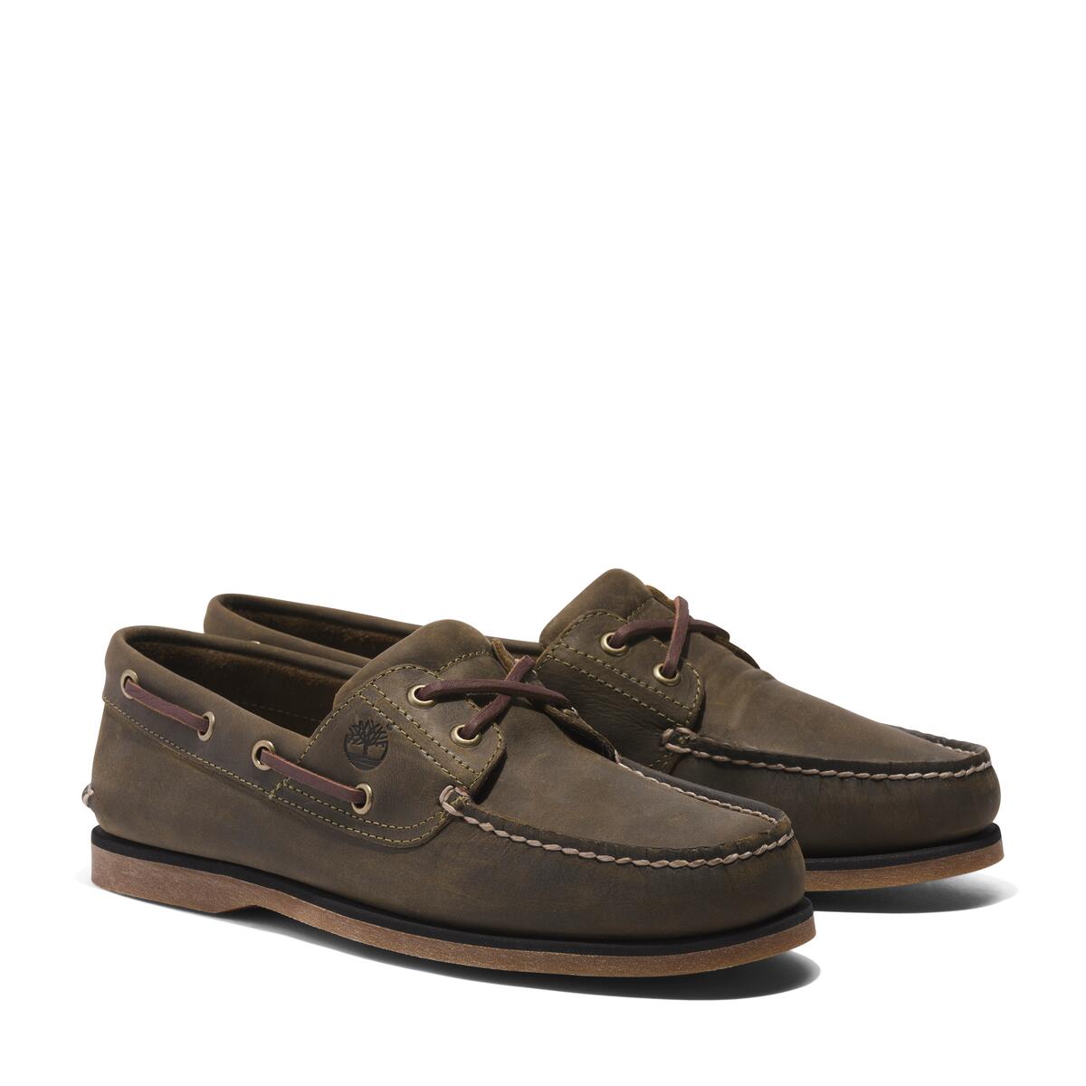 Timberland Classic 2-Eye Men's Boat Shoe | Olive Full Grain (TB 0A4187ET4)