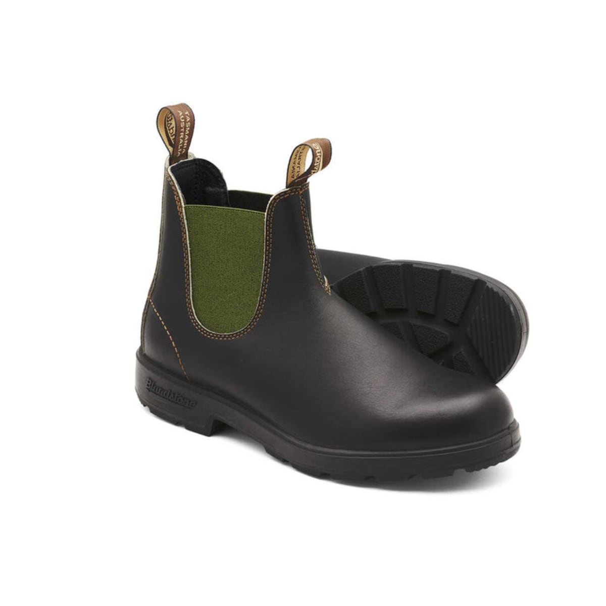 Blundstone 519 Classic Chelsea Boots | Stout Brown Leather with Olive Elastic (Original Series)