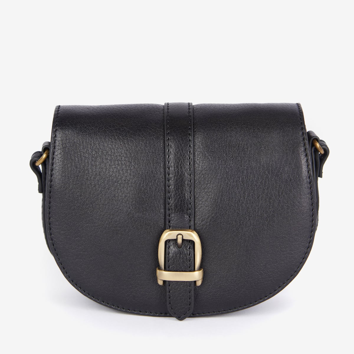 Barbour Laire Leather Small Saddle Bag | Black