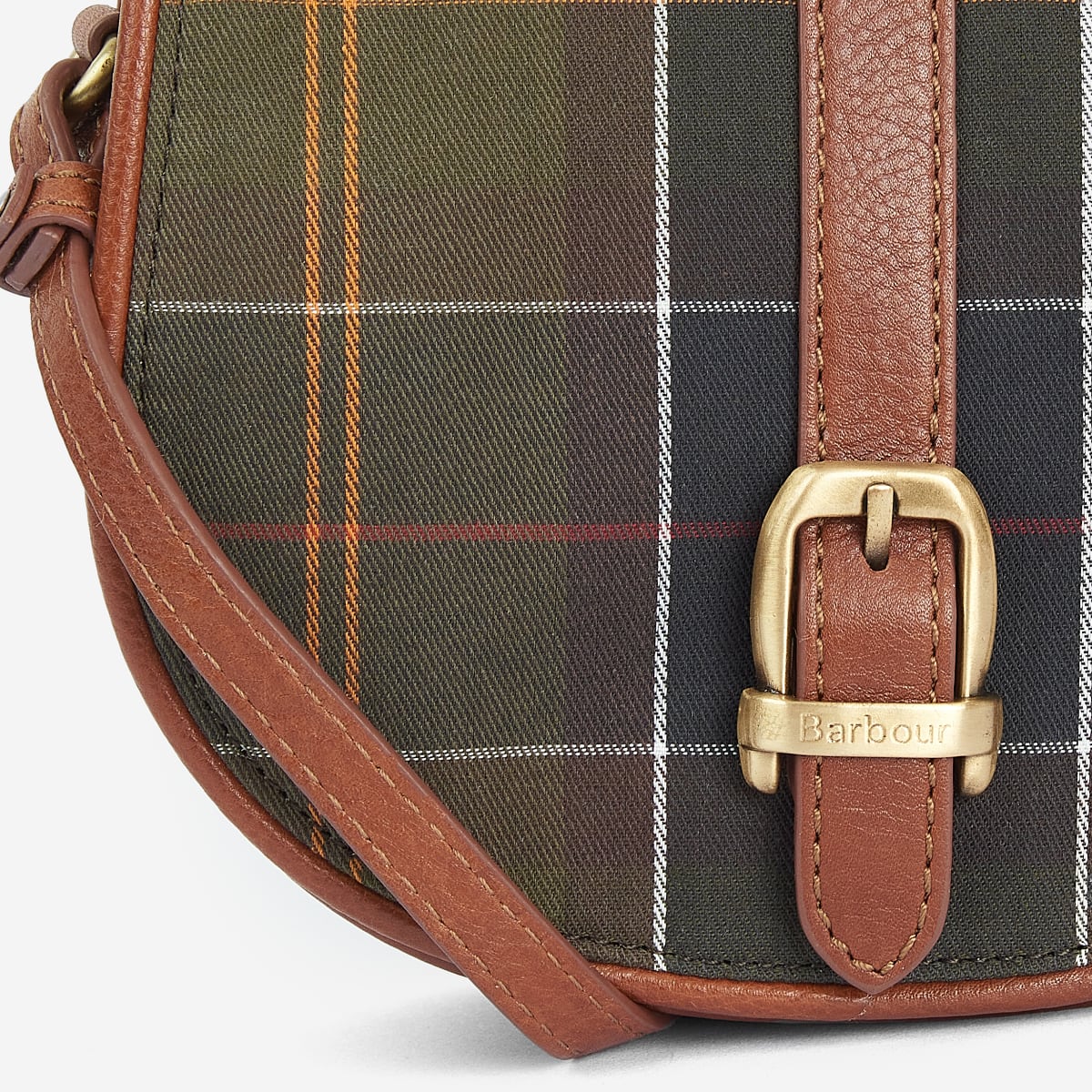 Barbour Katrine Tartan Leather Saddle Bag | Classic Tartan