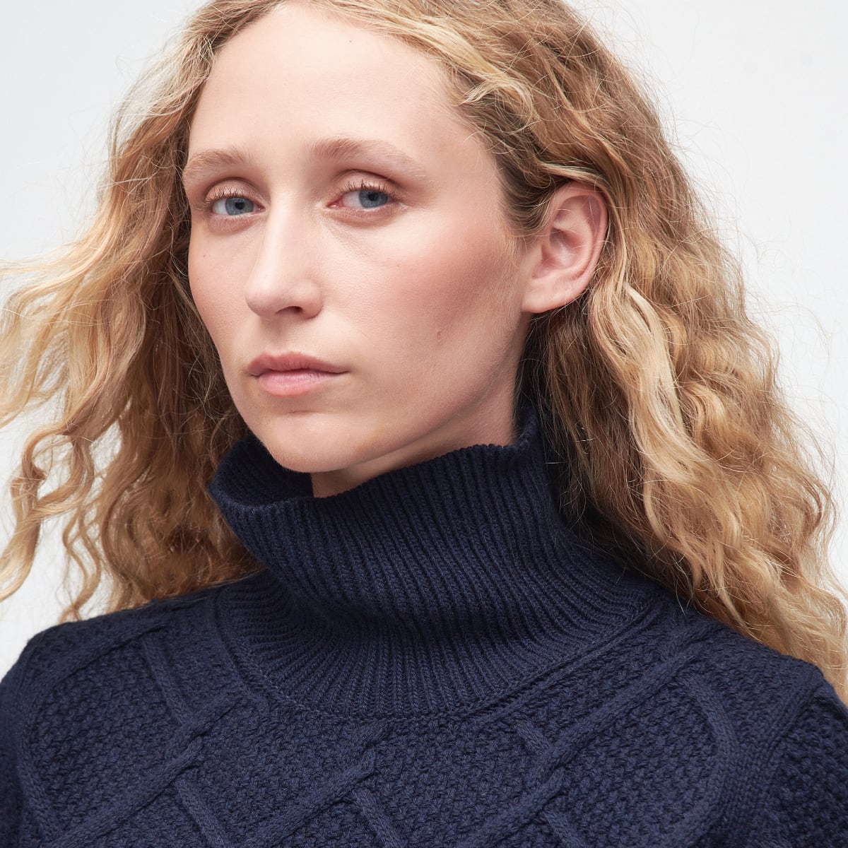Barbour Burne Roll Neck Women's Knit | Navy