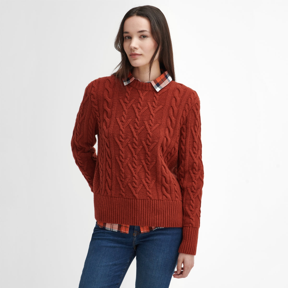 Barbour Solway Cable-Knit Women's Knit | Spiced Pumpkin