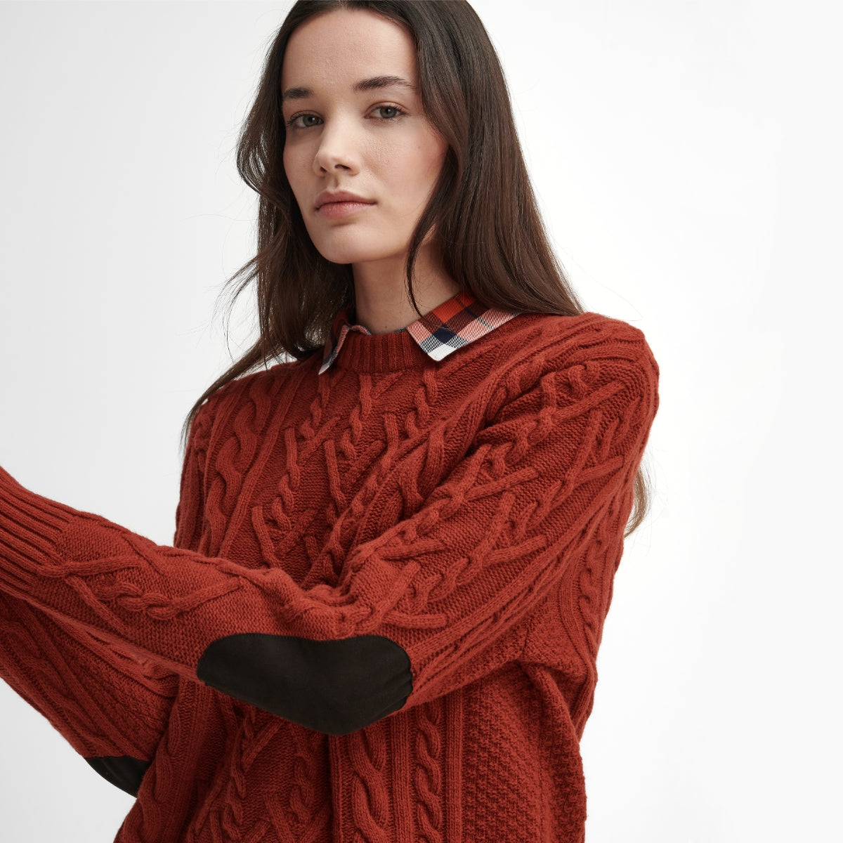 Barbour Solway Cable-Knit Women's Knit | Spiced Pumpkin