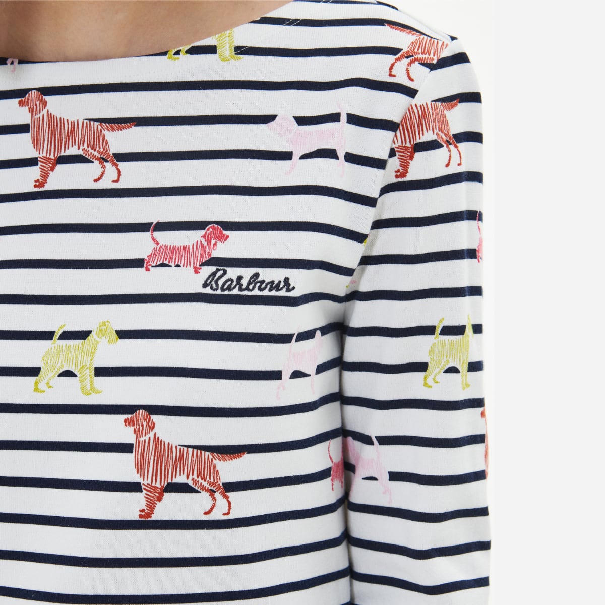 Barbour Women's Hawkins Print Top | Off White Dog Print