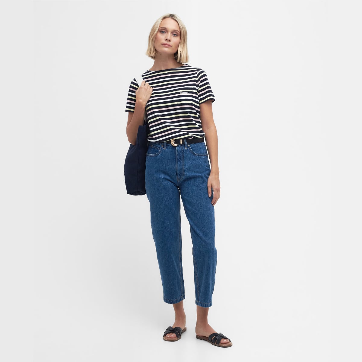 Barbour Women's Bradley Top | Navy Stripe (Yellow & Pink Stripe)