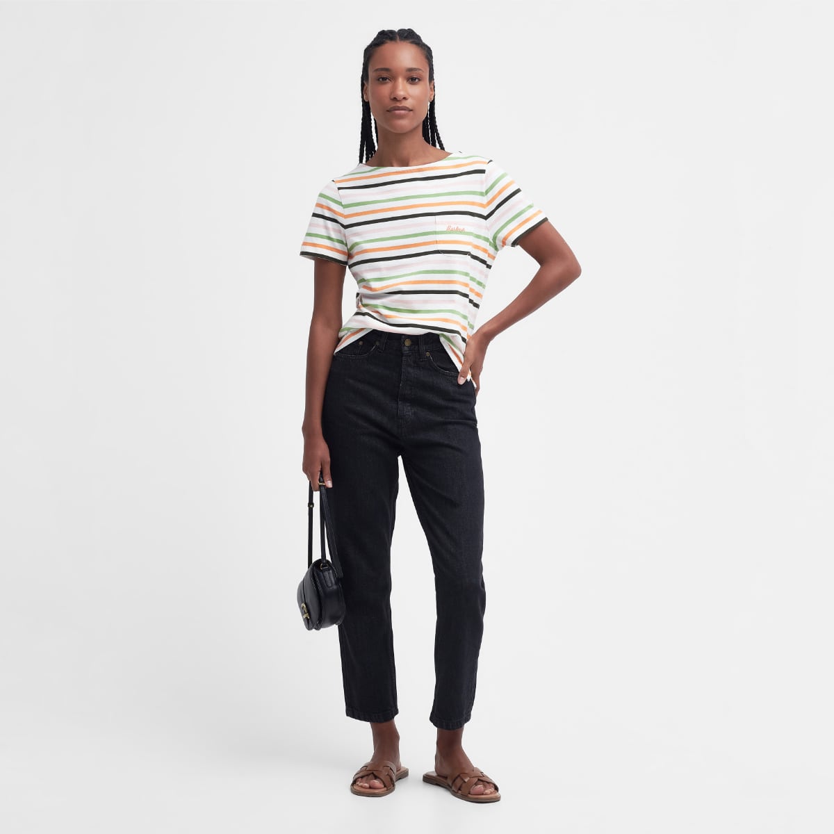 Barbour Women's Bradley Top | Cloud Stripe (Orange & Green Stripe)