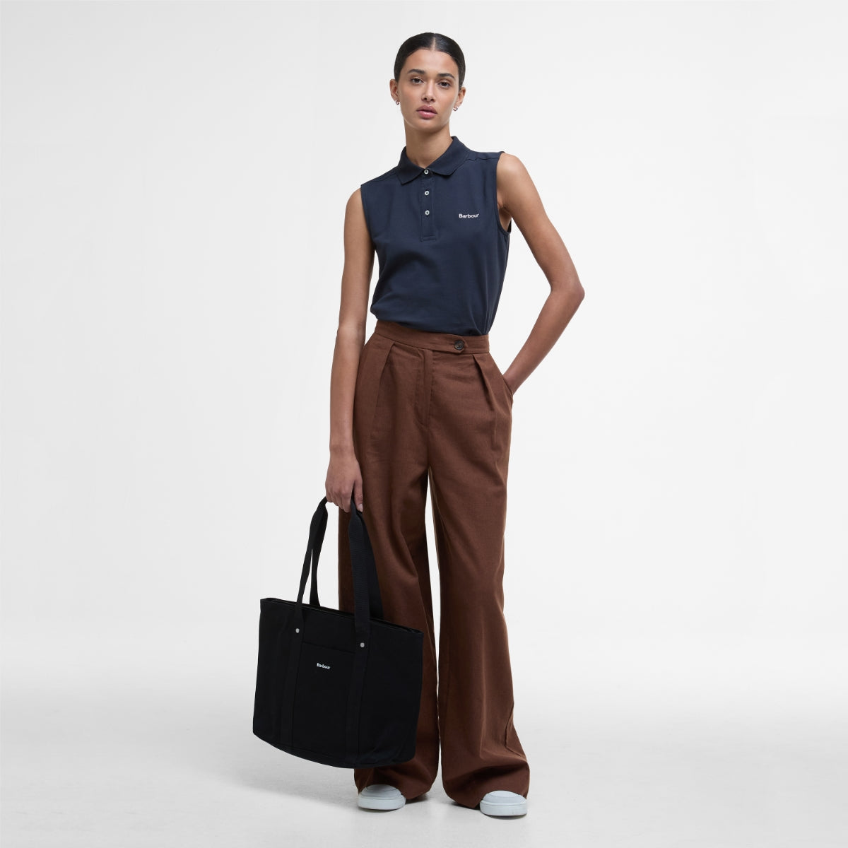 Barbour Bowford SLEEVELESS Polo Shirt Women's | Navy