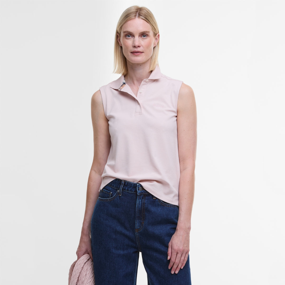 Barbour Bowford SLEEVELESS Polo Shirt Women's | Primrose Pink