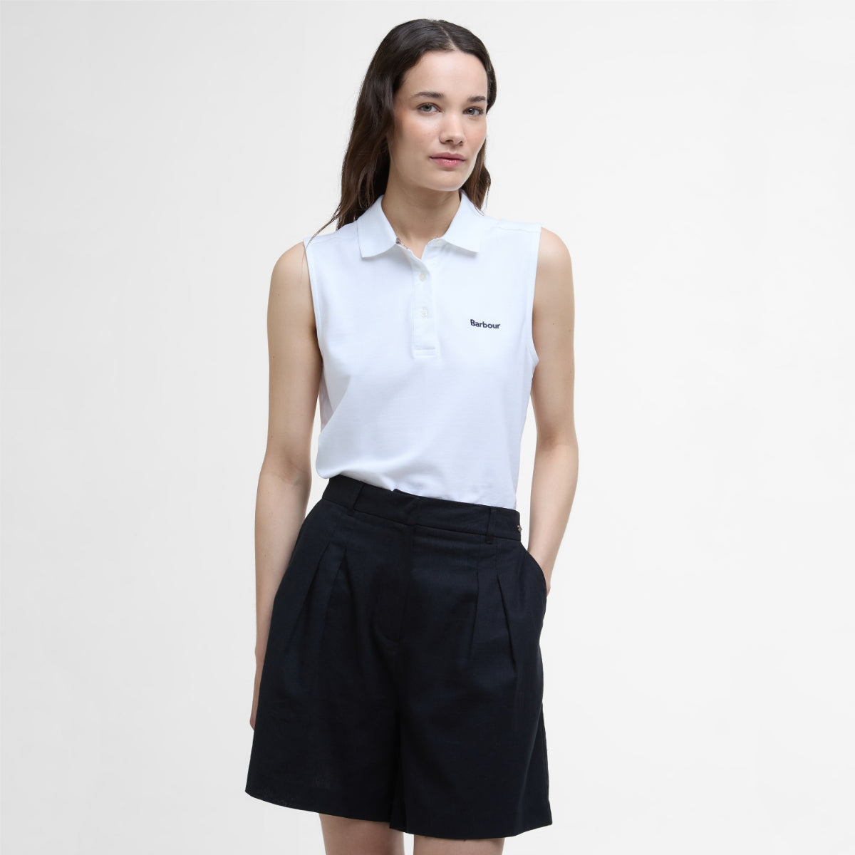Barbour Bowford SLEEVELESS Polo Shirt Women's | White