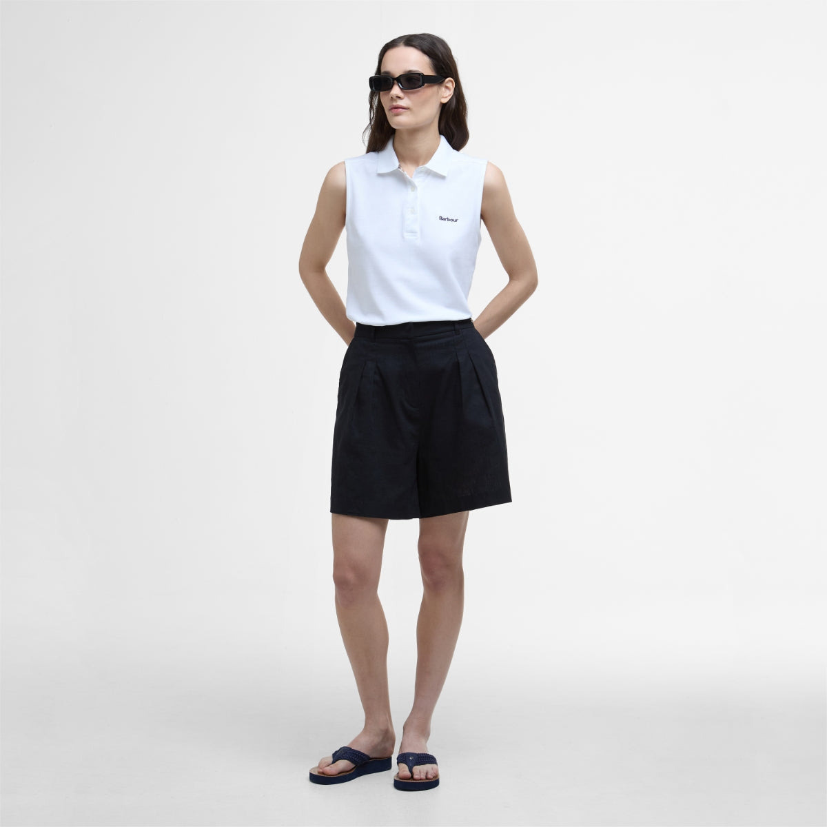 Barbour Bowford SLEEVELESS Polo Shirt Women's | White