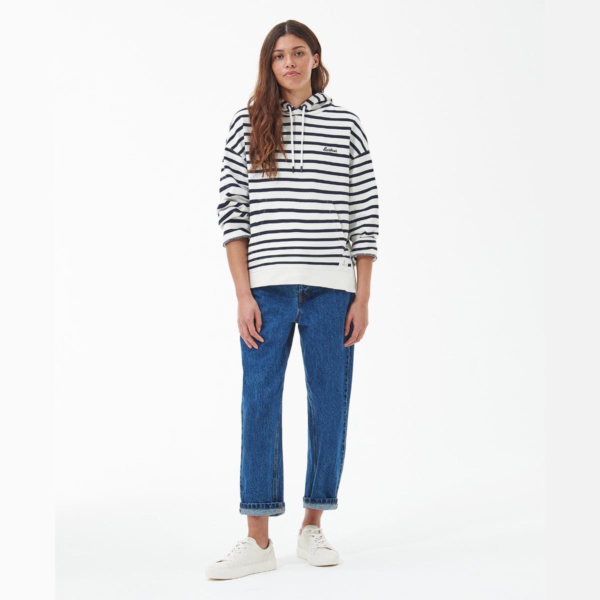 Barbour Thistle Women's Hoodie | Navy Stripe