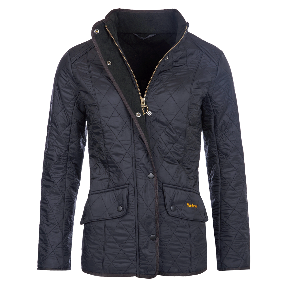 Front view of Barbour Cavalry Polarquilt Black