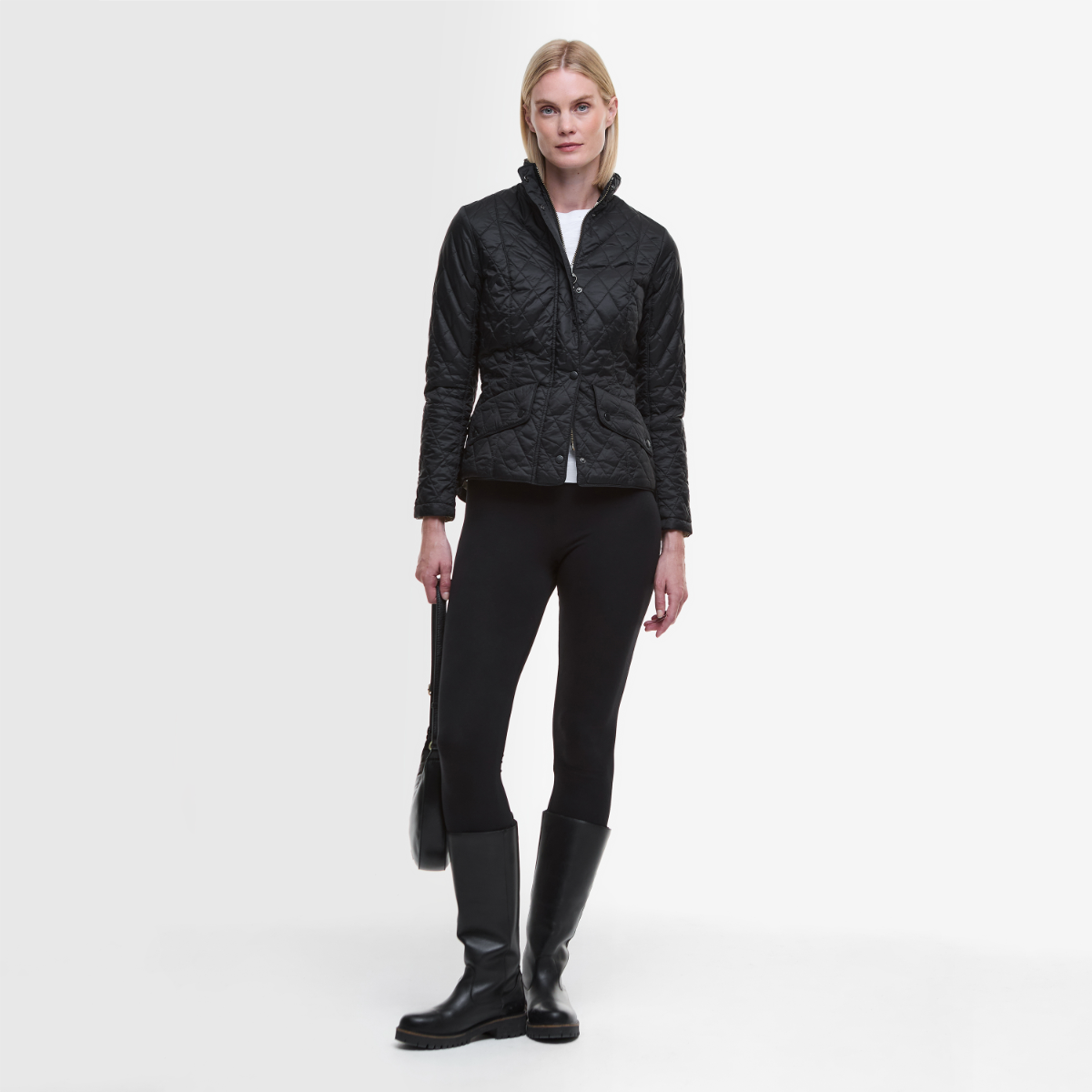 Barbour Flyweight Cavalry Black on model full height