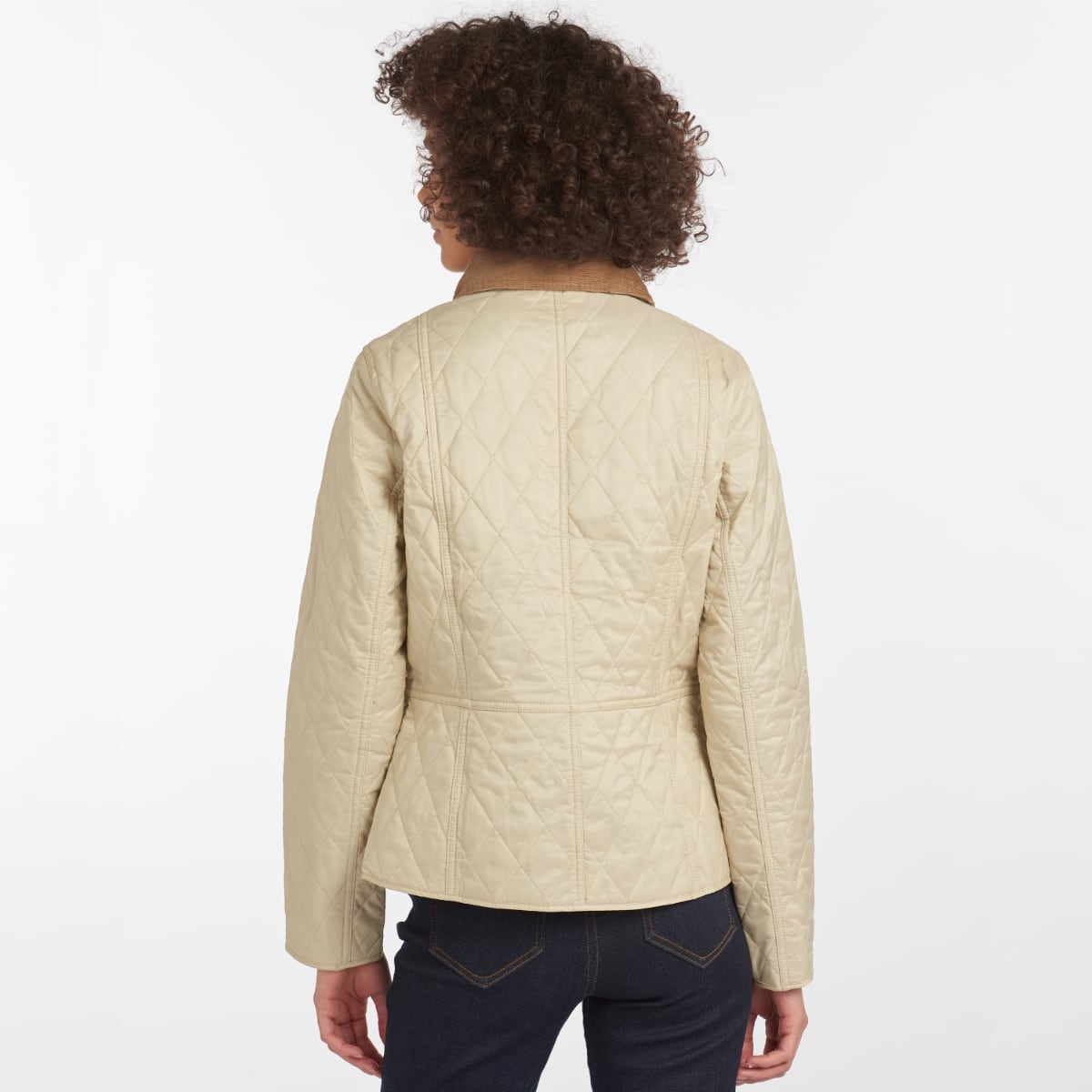 Barbour Women's Summer Liddesdale in Pearl shown on model - rear view