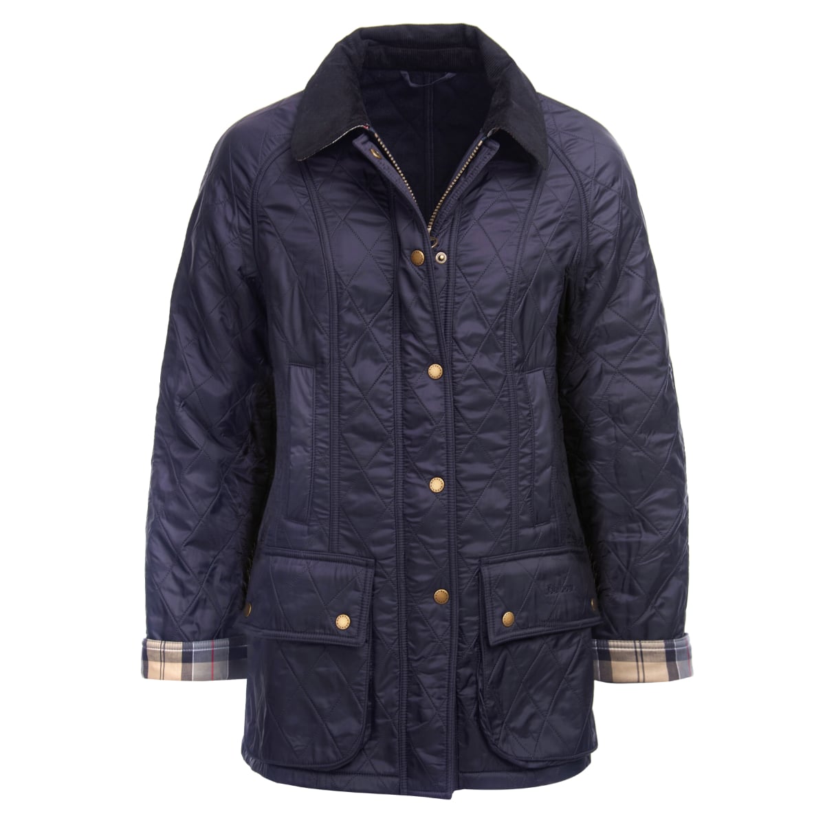 Flat view Barbour Beadnell Polarquilt Navy