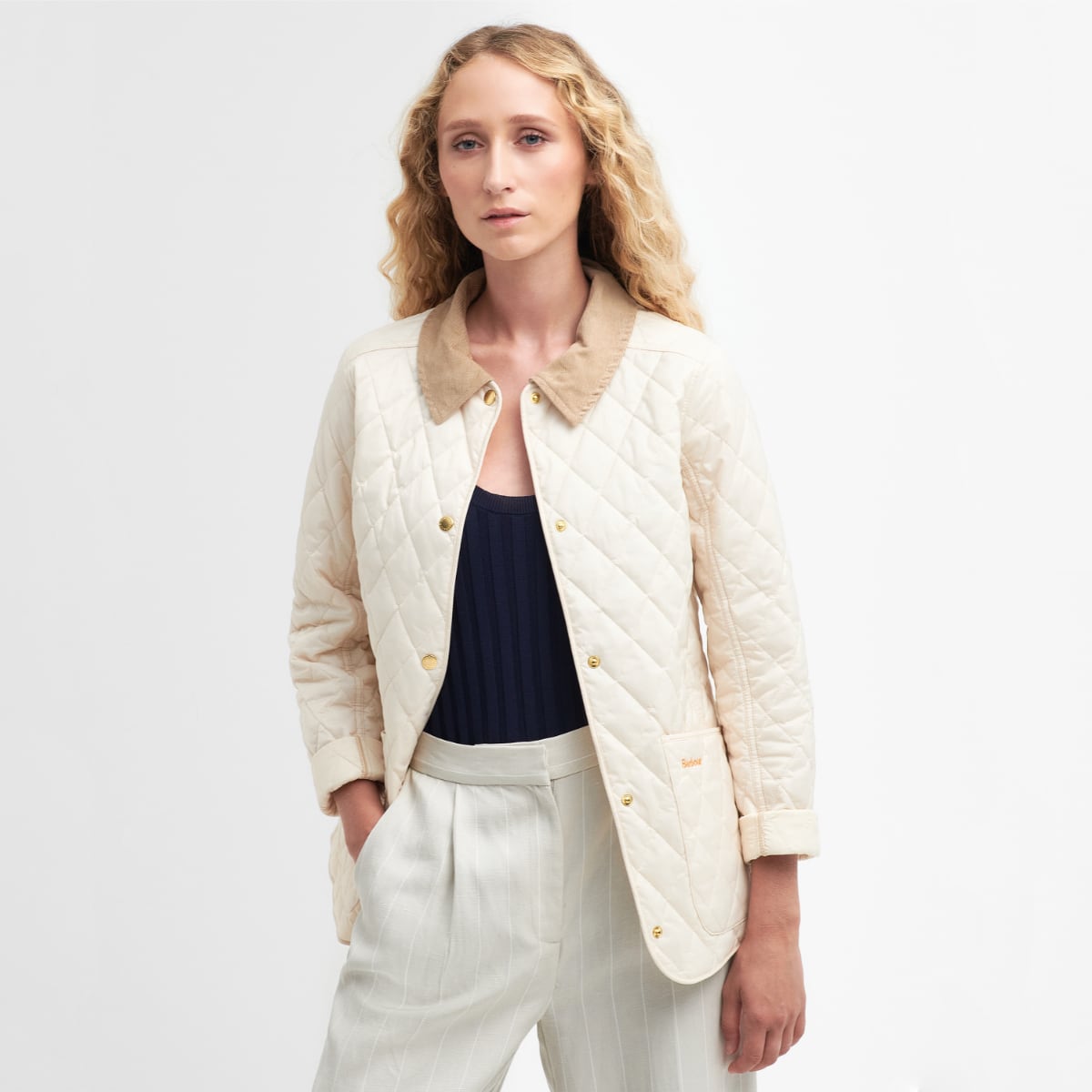 Barbour Annandale Women's Quilted Jacket in Calico on model