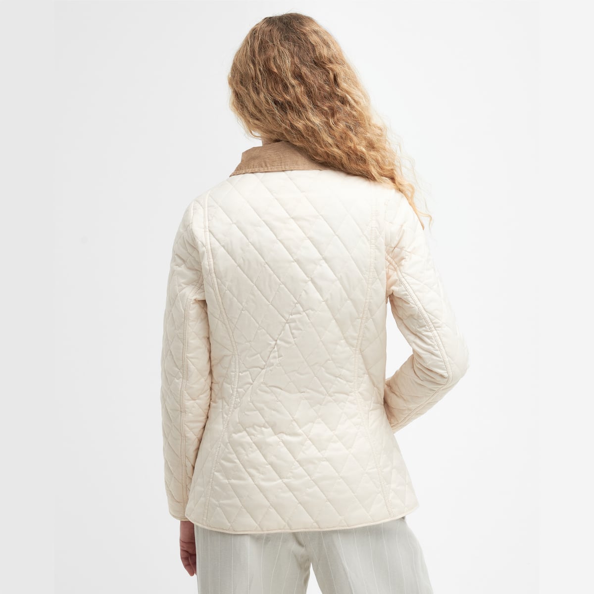 Rear view of Barbour Annandale Women's Quilted Jacket in Calico on model