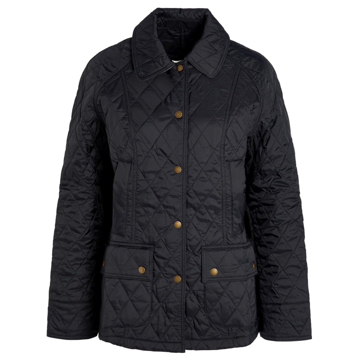 Barbour Summer Beadnell Women’s Quilted Jacket in Black – Front View