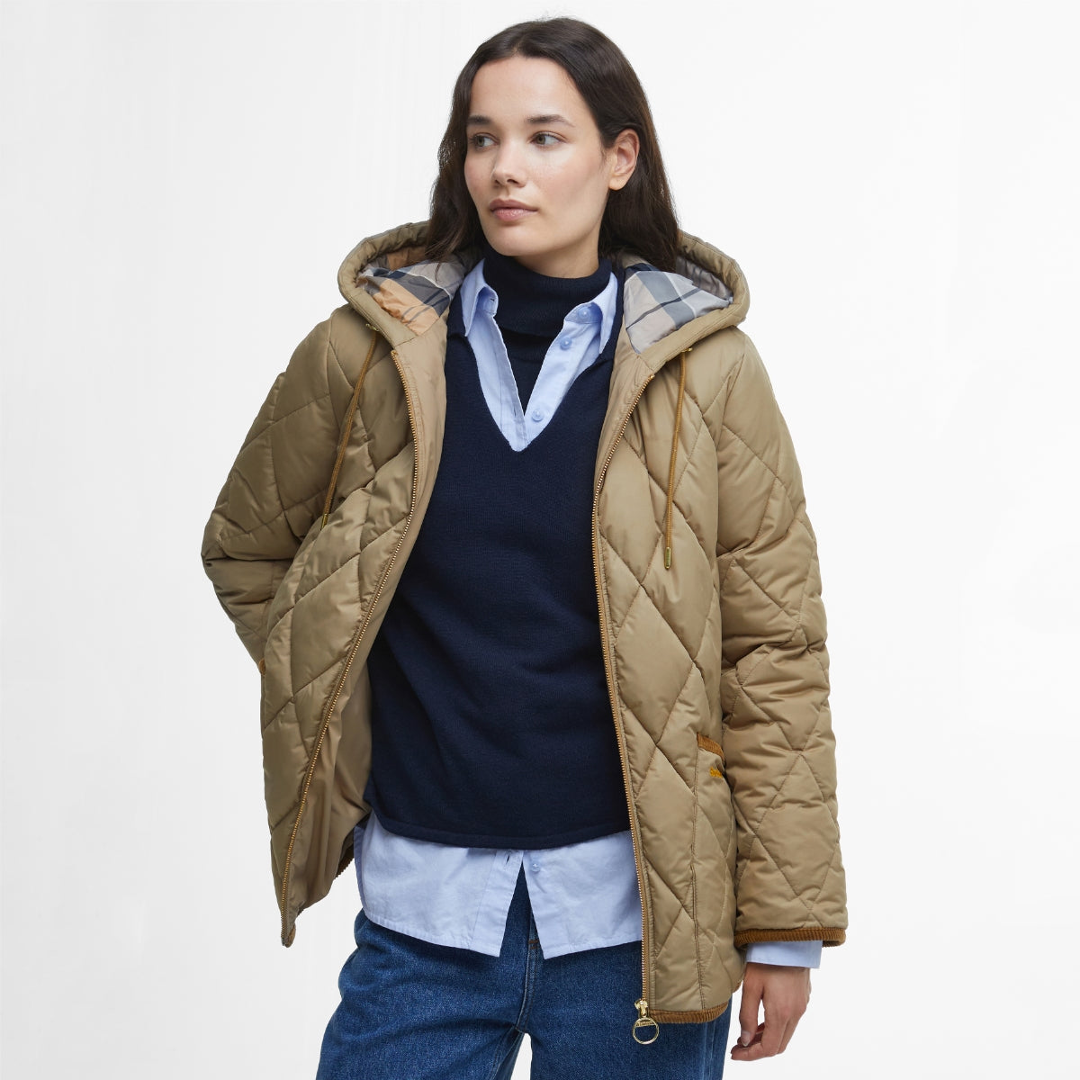 Barbour Erin Puffer Women's Jacket Military Brown