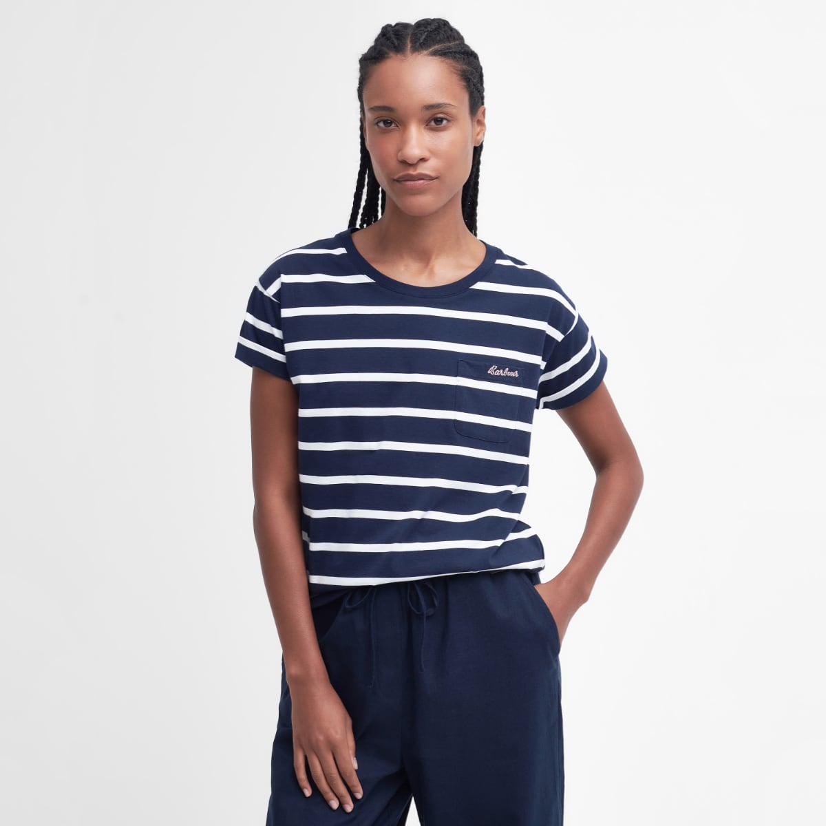 Barbour Otterburn Stripe Women's Tee | Navy-White