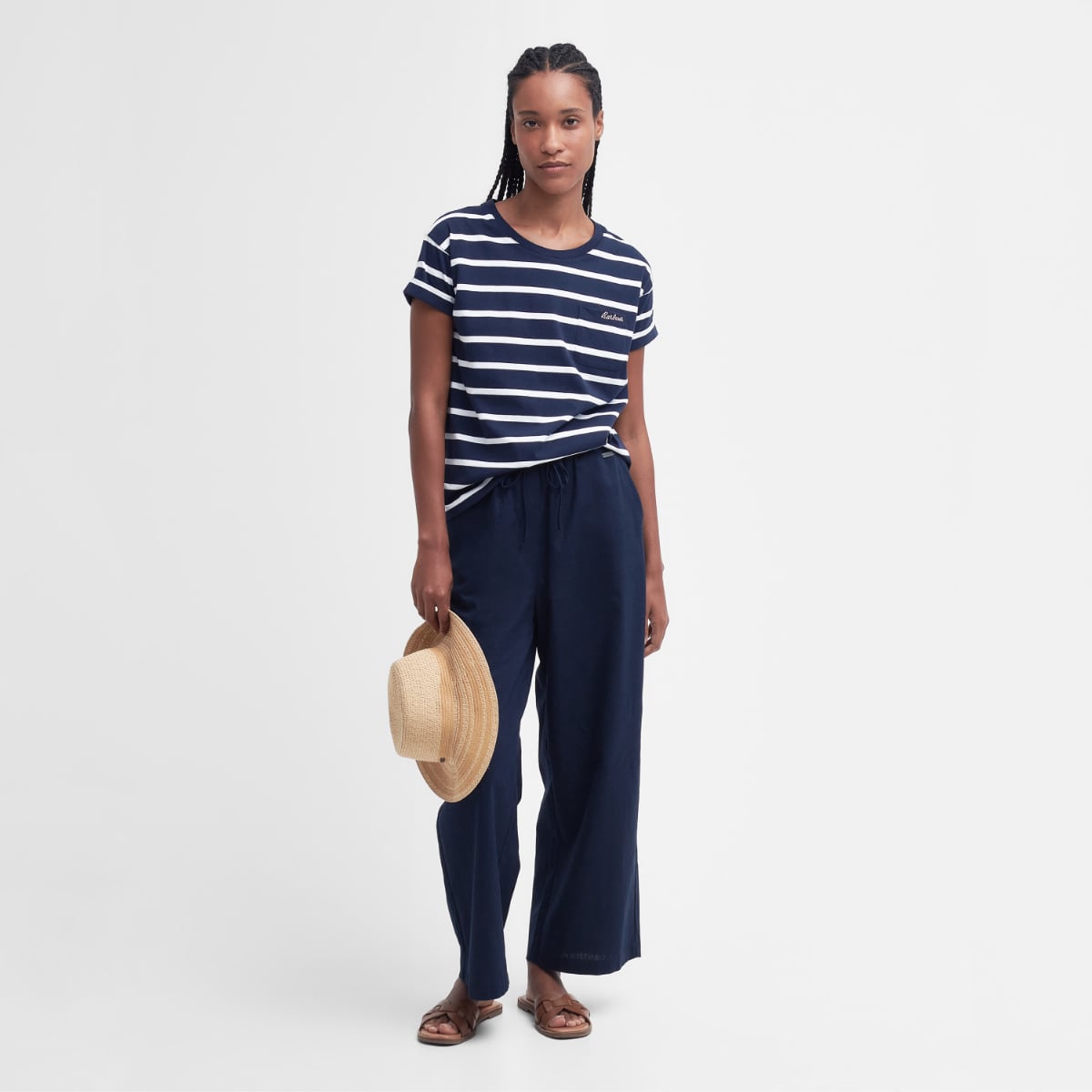 Barbour Otterburn Stripe Women's Tee | Navy-White (SS24)