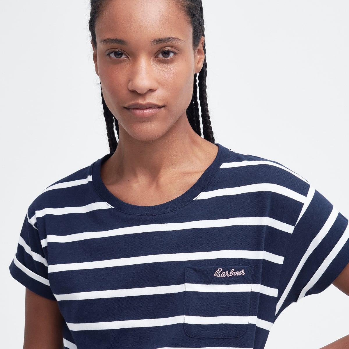 Barbour Otterburn Stripe Women's Tee | Navy-White (SS24)