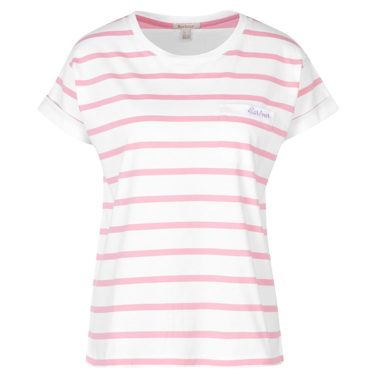 Barbour Otterburn Stripe Women's Tee | White-Hibiscus