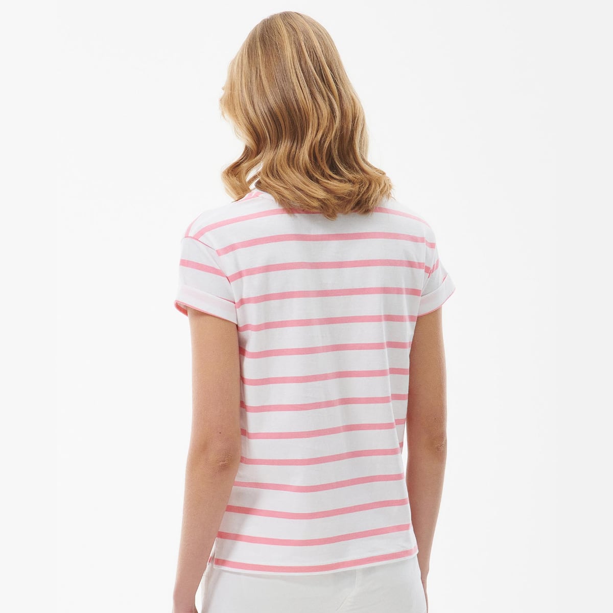 Barbour Otterburn Stripe Women's Tee | White-Hibiscus