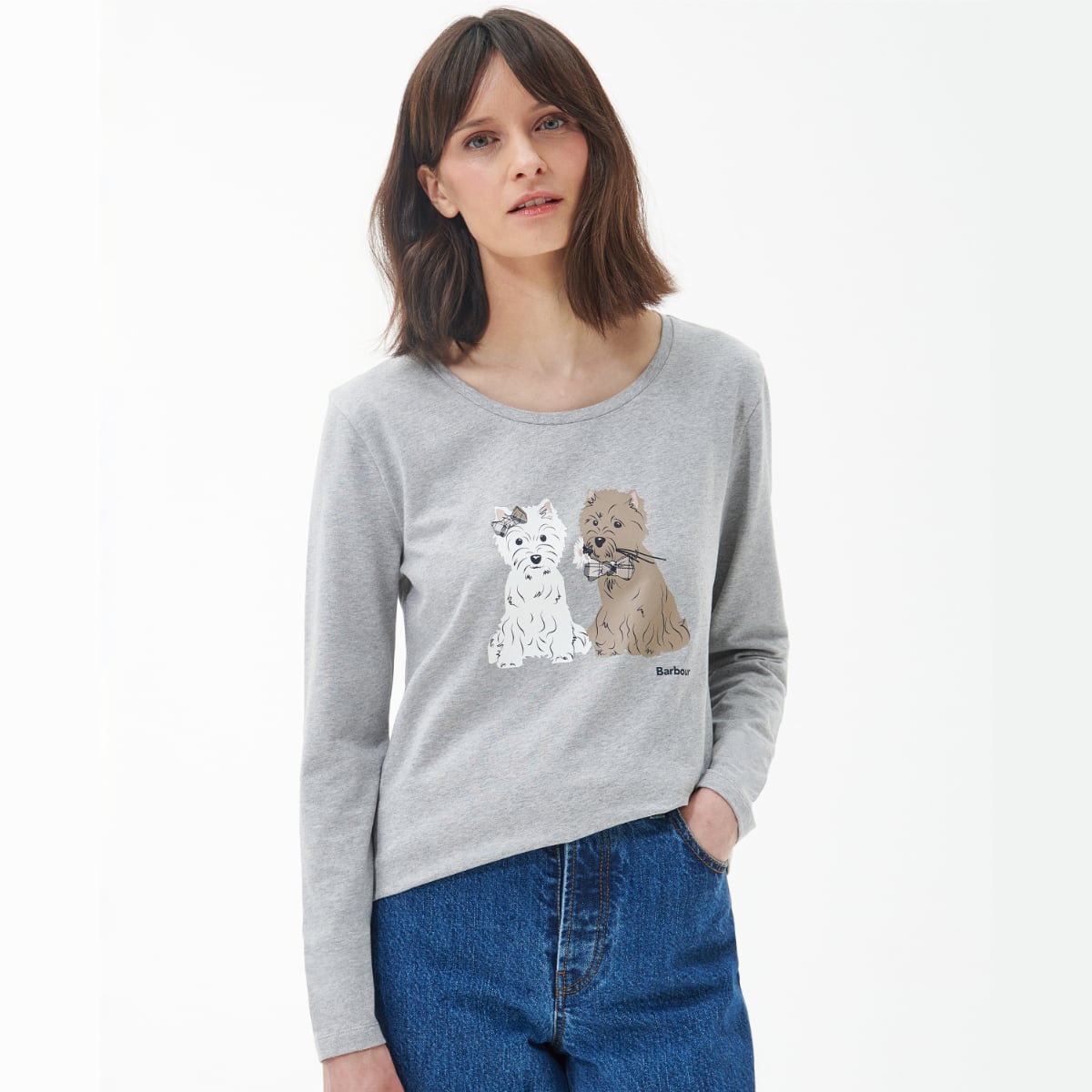 Barbour Lossie Women's L/S Tee | Lt Grey