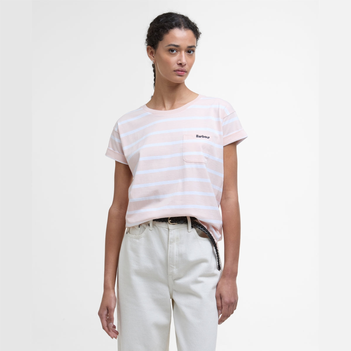 Barbour Otterburn Stripe Women's Tee | Primrose Pink (SS25)