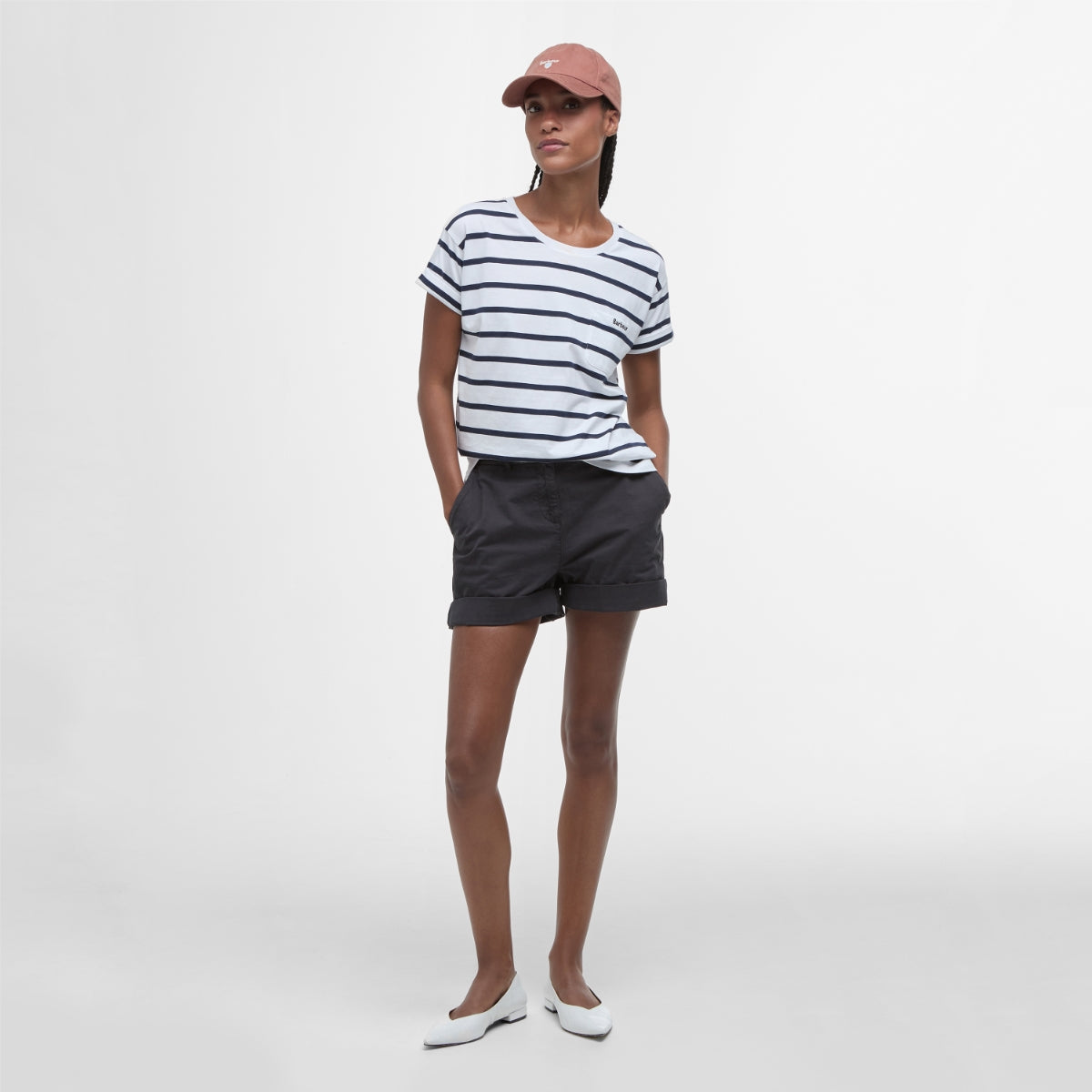 Barbour Otterburn Stripe Women's Tee | White-Navy (SS25)