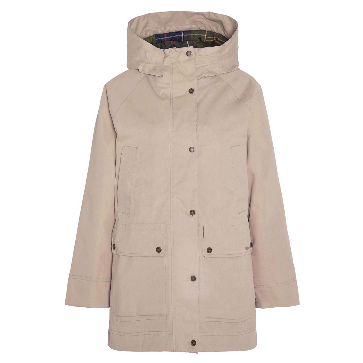 Barbour Winter Beadnell waterproof jacket in Sand Dune beige with hood and patch pockets
