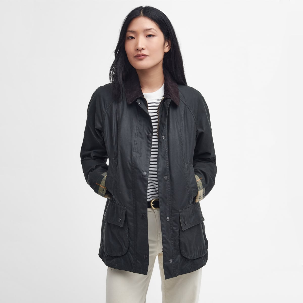Barbour Beadnell in Sage on model