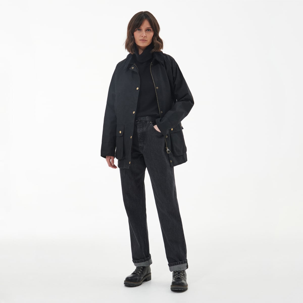 Barbour Acorn Women's Waxed Jacket | Black