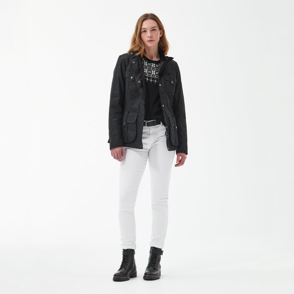 Barbour Winter Defence Women's Waxed Jacket | Black