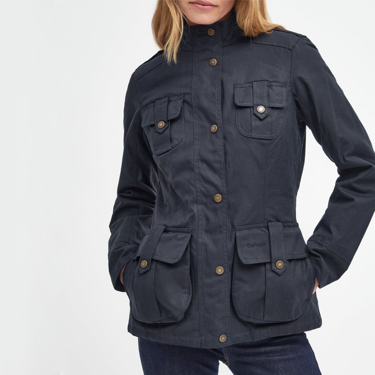 Barbour Winter Defence Women's Waxed Jacket | Navy