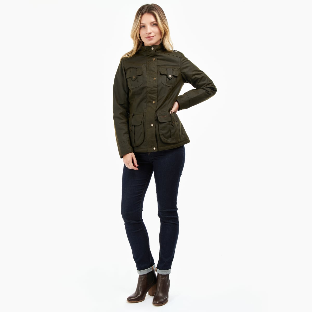 Barbour Winter Defence Women's Waxed Jacket | Olive