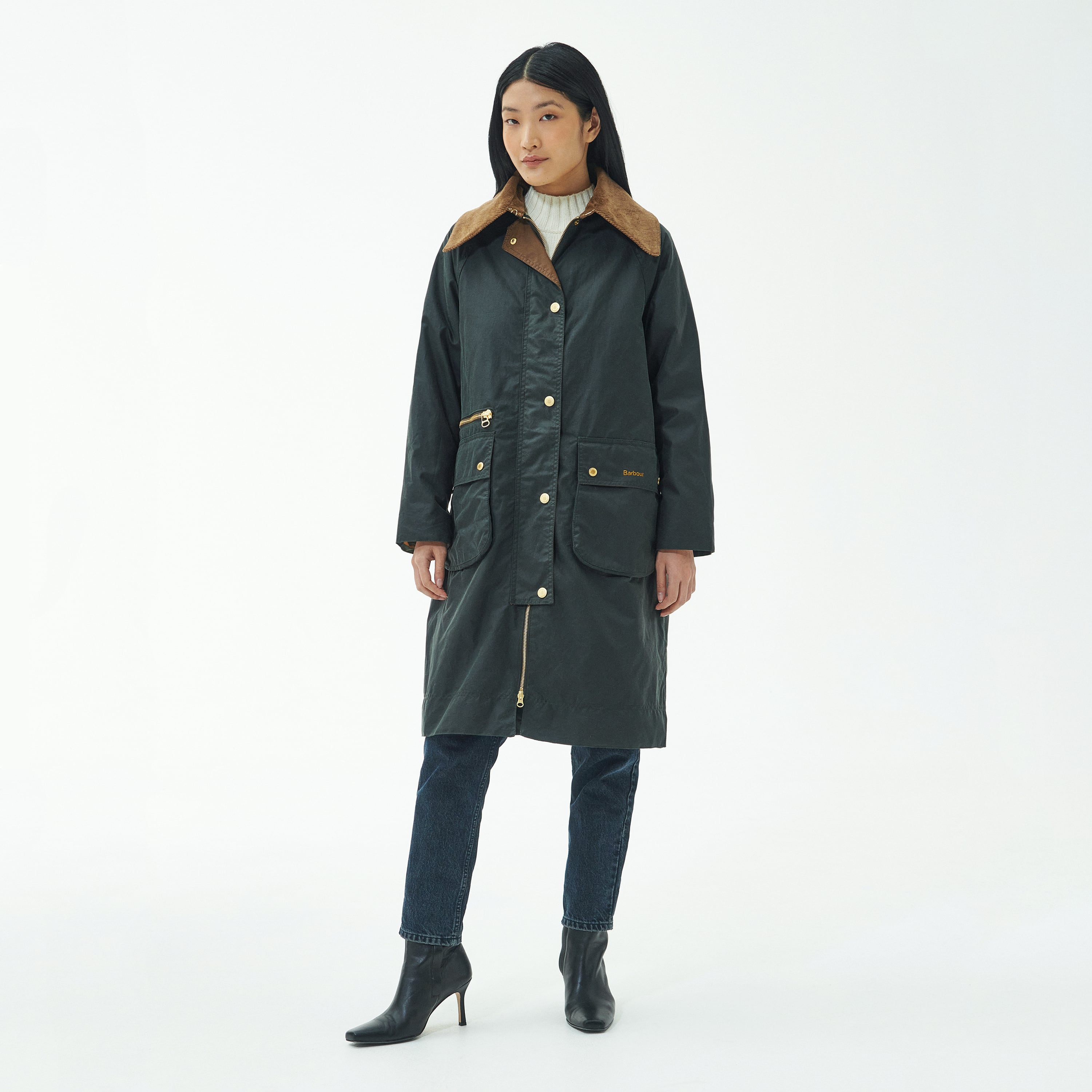 Barbour Townfield Women's Waxed Jacket | Sage (Ancient tartan)
