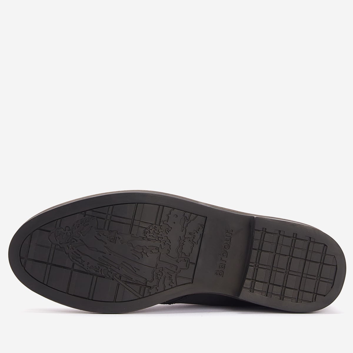 A black Barbour Readhead Men's Chukka Boot displayed showing the sole.