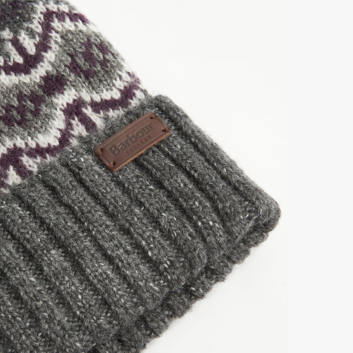Barbour Case Fairisle Beanie | Black Slate Tartan