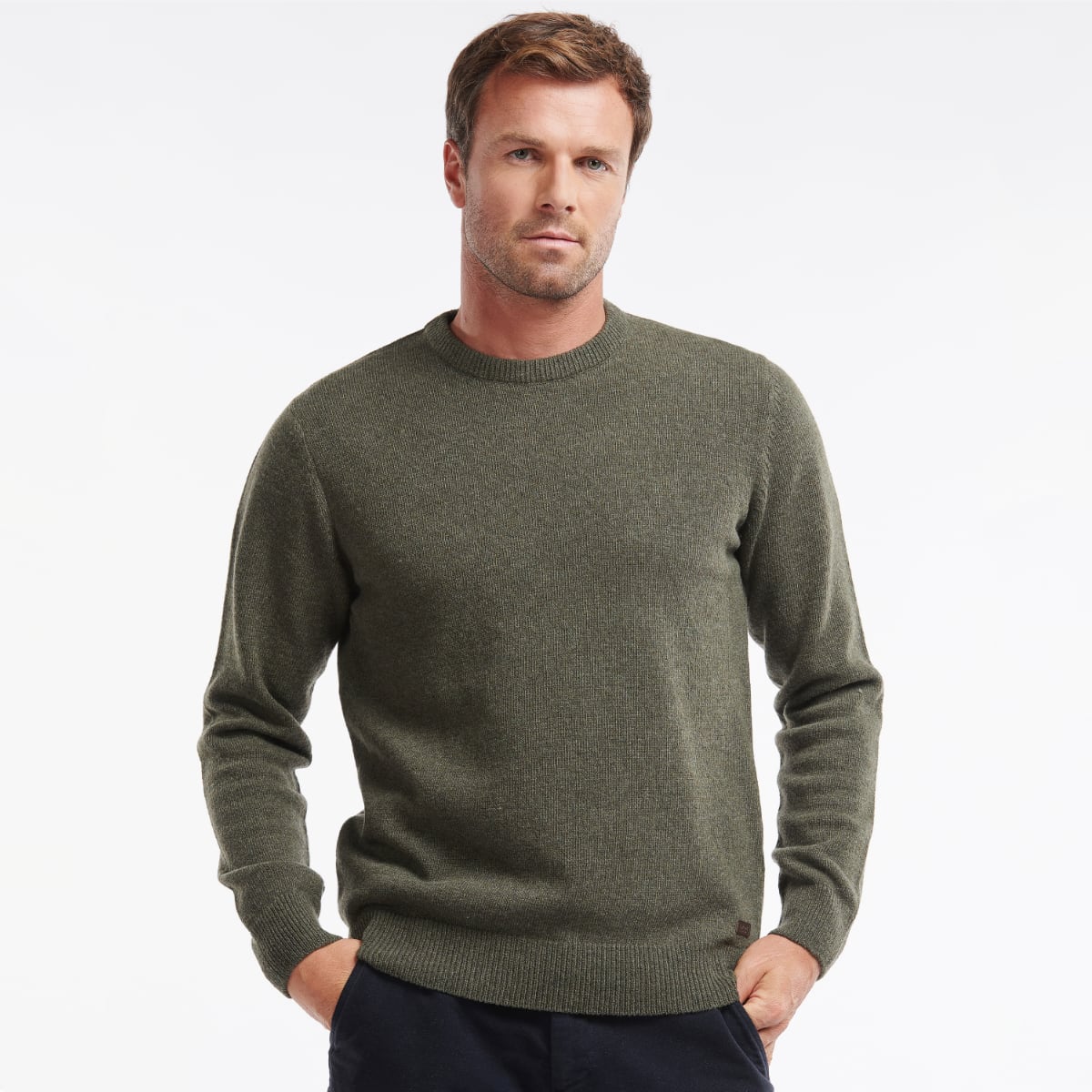 Barbour Nelson Essential Crew Men's Jumper Seaweed